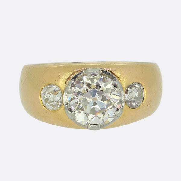 Edwardian 2.00 Carat Diamond Three-Stone Ring