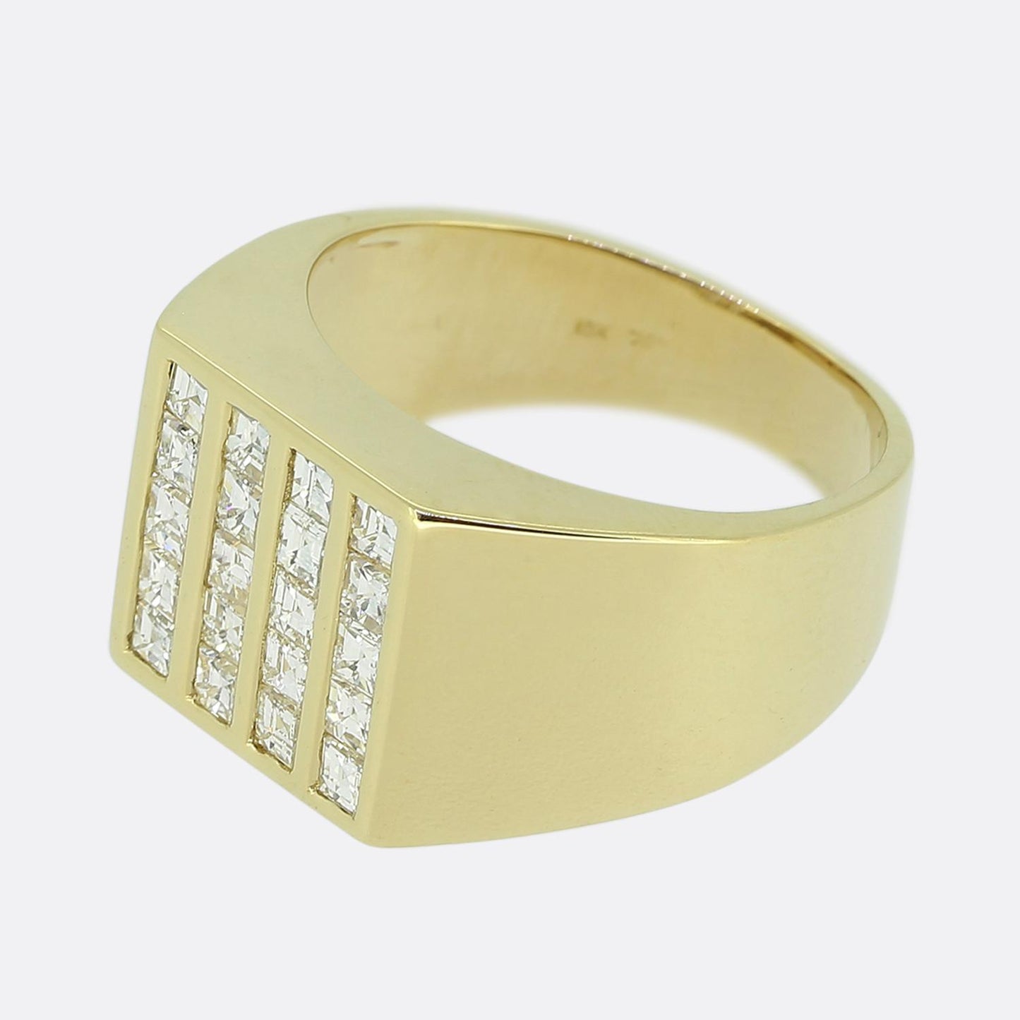 Vintage 1.20 Carat Carré Cut Diamond Signet Ring