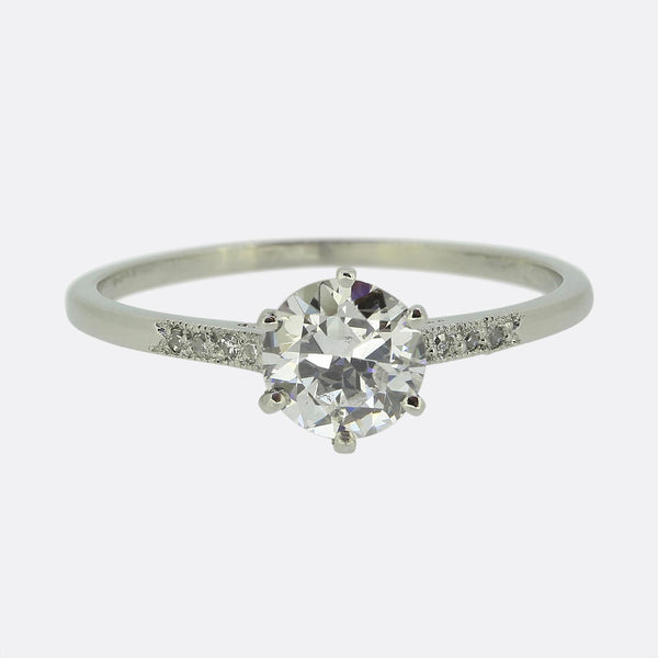 Art Deco 0.65 Carat Diamond Engagement Ring