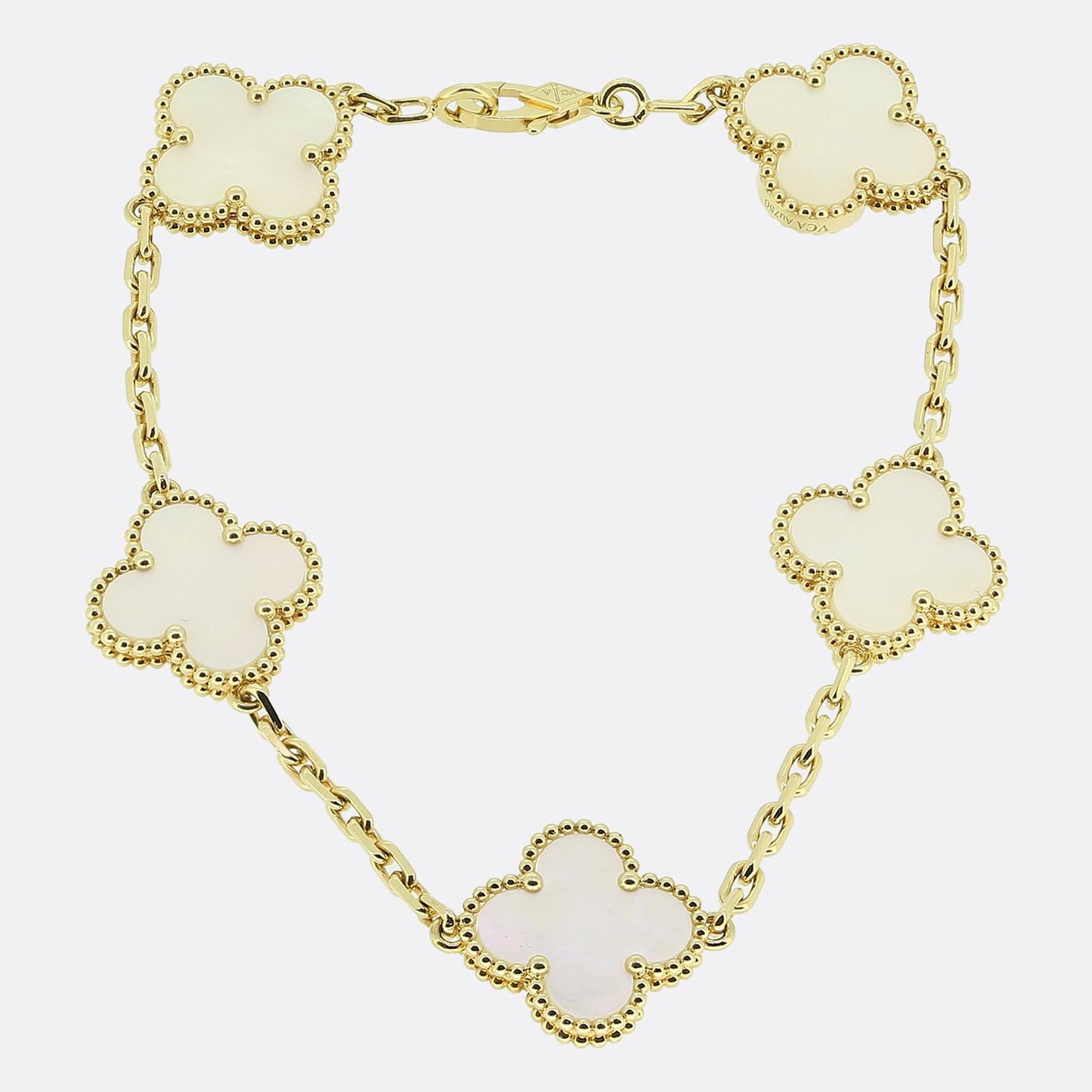 Van Cleef & Arpels Vintage Alhambra Five Motif Mother of Pearl Bracelet