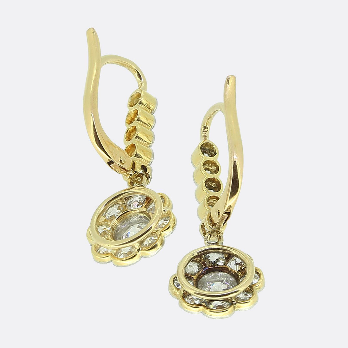 Edwardian Old Cut Diamond Drop Earrings