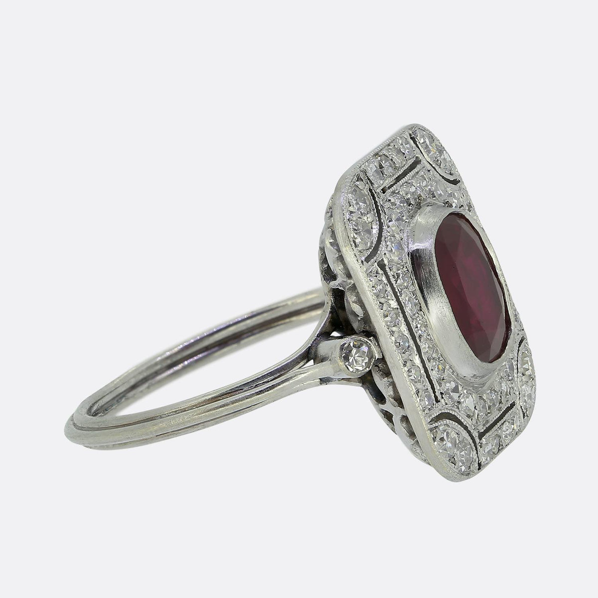 Art Deco Ruby and Diamond Ring