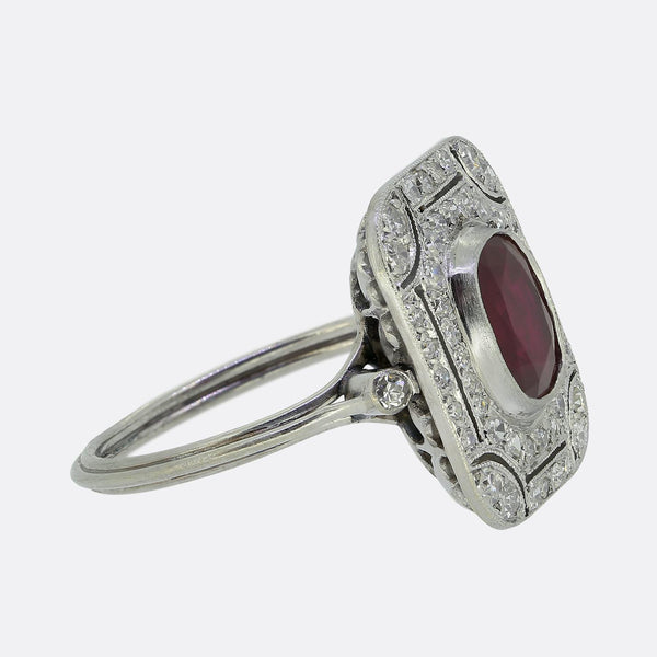 Art Deco Ruby and Diamond Ring