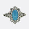 Art Deco Turquoise and Diamond Ring