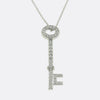 Tiffany & Co. Diamond Key Pendant Necklace