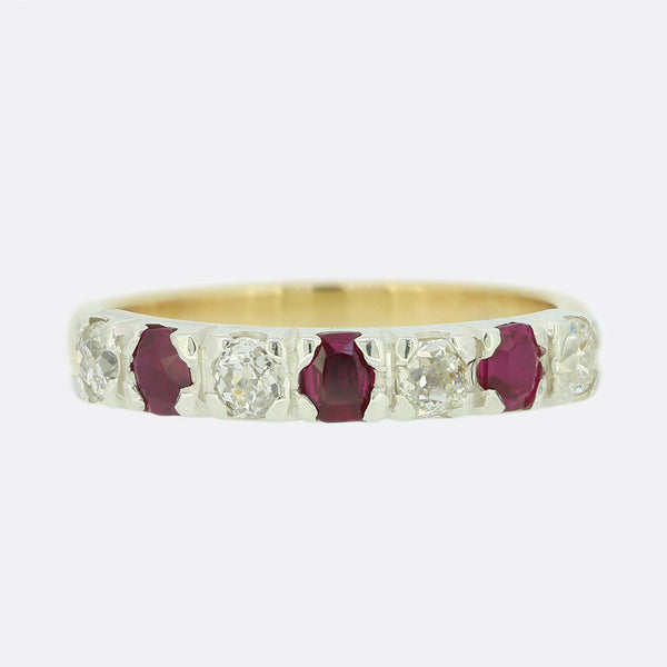 Vintage Ruby and Diamond Band Ring