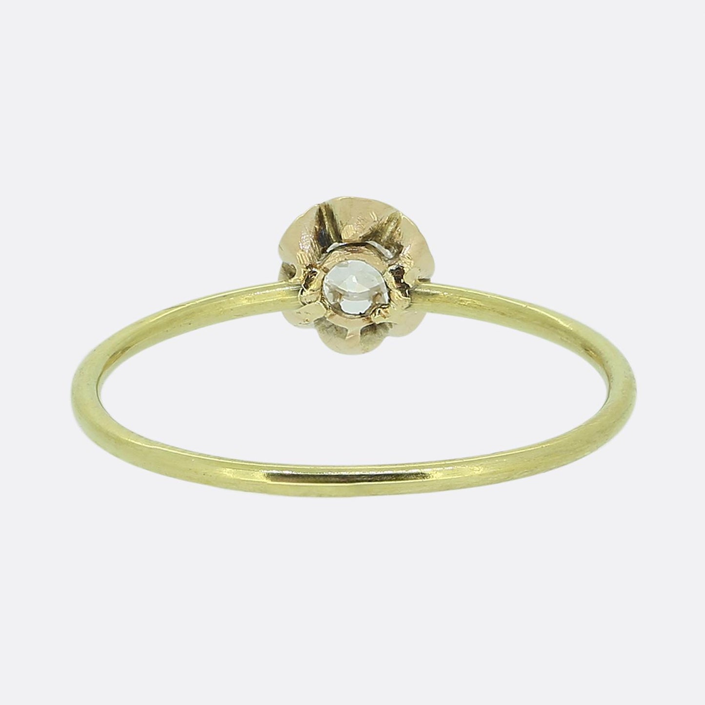 Vintage 0.12 Carat Diamond Stackable Flower Ring
