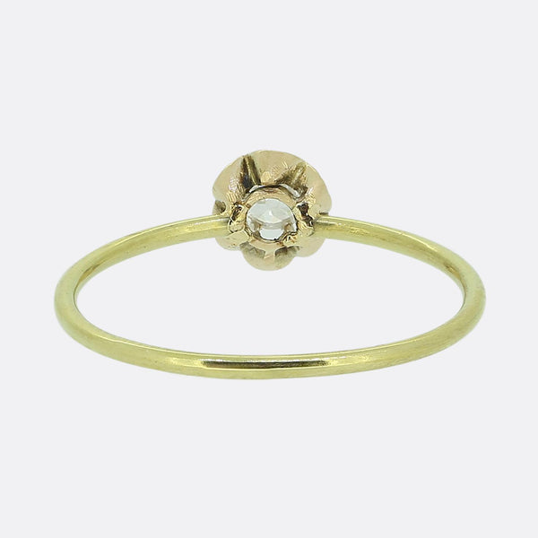 Vintage 0.12 Carat Diamond Stackable Flower Ring