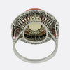 Art Deco Style Coral Onyx and Diamond Ring