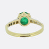 Antique Colombian Cabochon Emerald and Diamond Ring