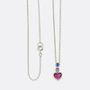 Vintage Ruby Heart Sapphire and Diamond Necklace