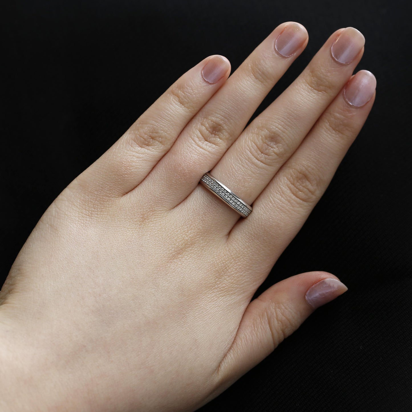 0.75 Carat Two-Row Diamond Eternity Band Ring Size N (54)