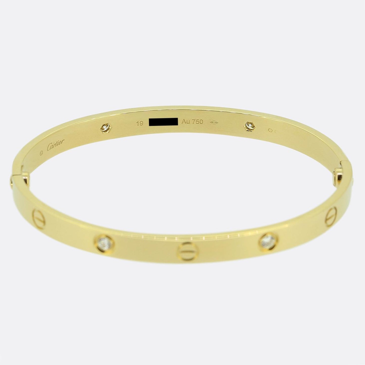 Cartier Four Diamond Classic Model LOVE Bangle Size 19