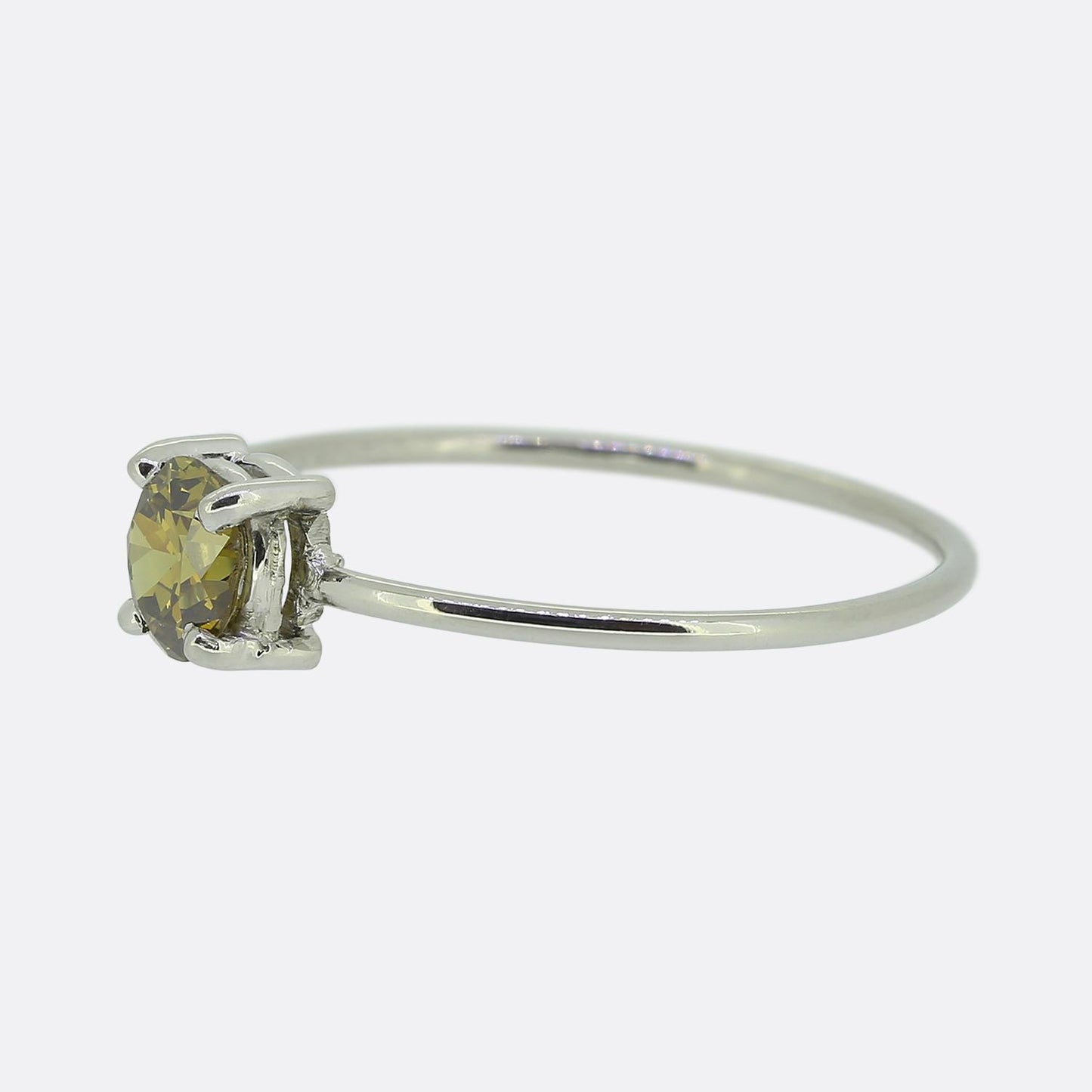 Antique 0.36 Carat Fancy Yellow Diamond Ring