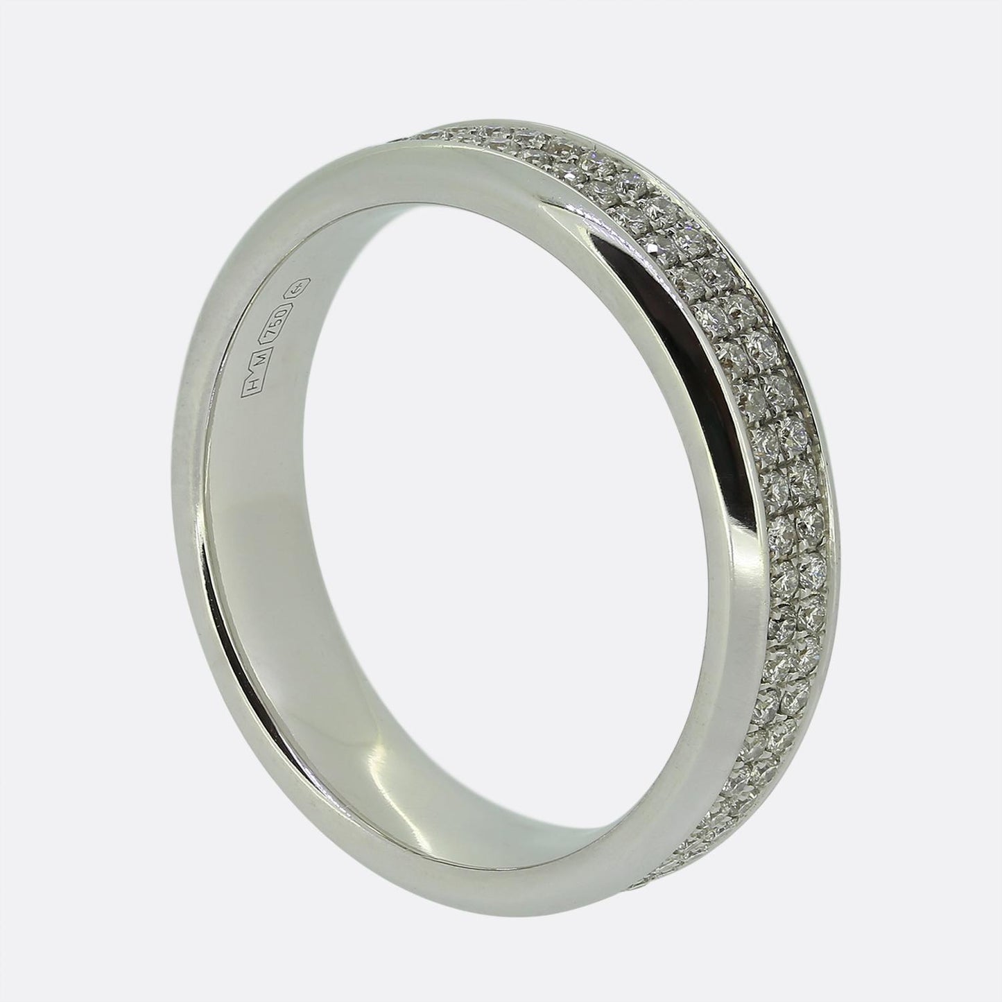0.75 Carat Two-Row Diamond Eternity Band Ring Size N (54)