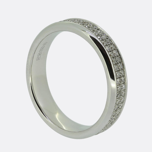 0.75 Carat Two-Row Diamond Eternity Band Ring Size N (54)