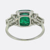 Art Deco 4.00 Carat Colombian Cabochon Emerald and Diamond Ring