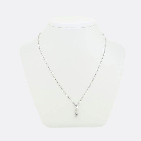 Art Deco Marquise Cut Diamond Necklace
