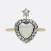Antique Moonstone Diamond Heart and Star Ring
