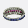 Art Deco Sapphire Ruby and Diamond Day and Night Ring