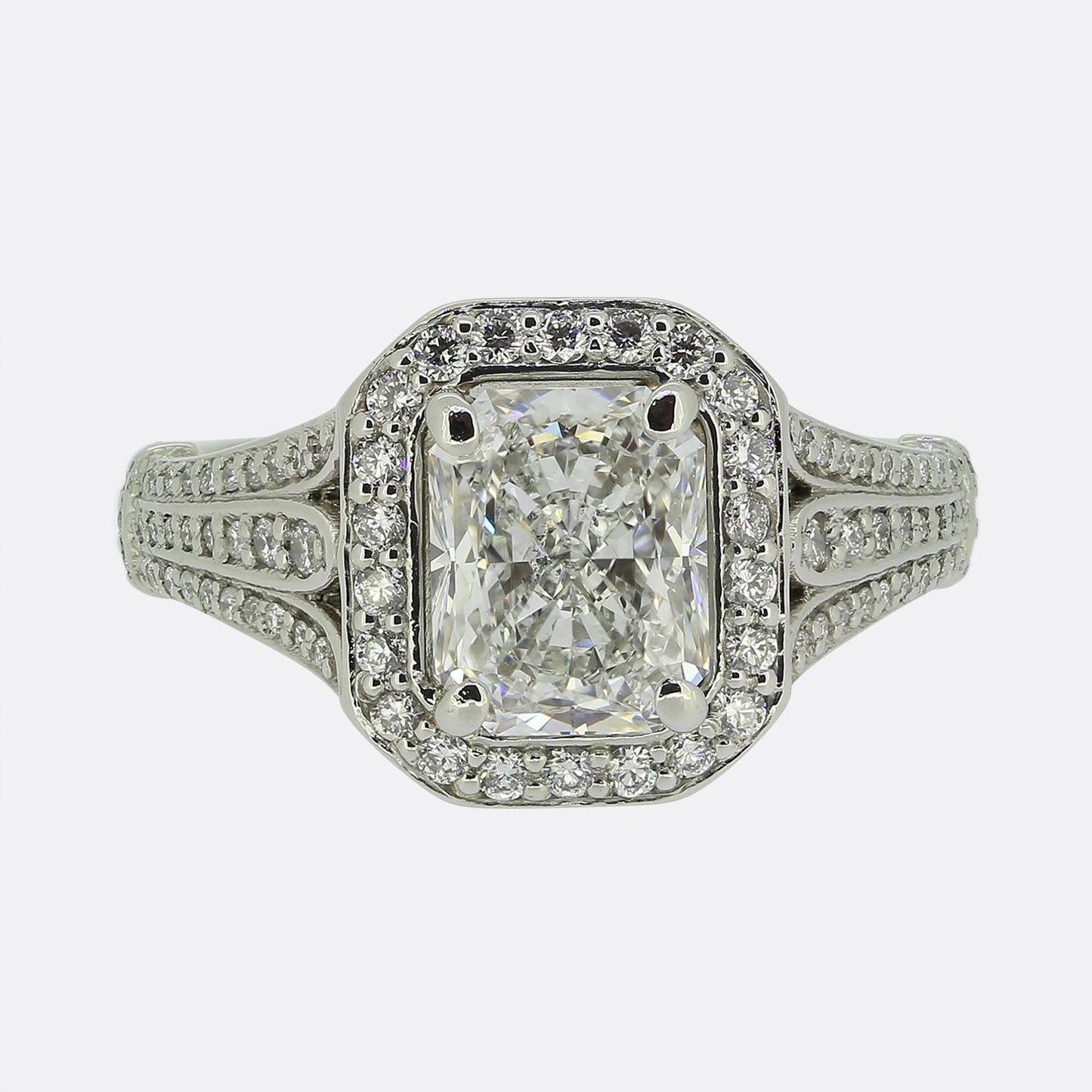 2.01 Carat Radiant Cut Diamond Engagement Ring