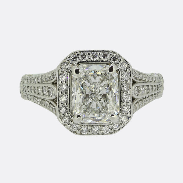 2.01 Carat Radiant Cut Diamond Engagement Ring