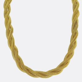 Vintage Triple Twisted Strand Mesh Necklace