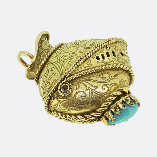 George L'Enfant for Tiffany & Co. Medieval Jousting Helmet Flip Watch Pendant
