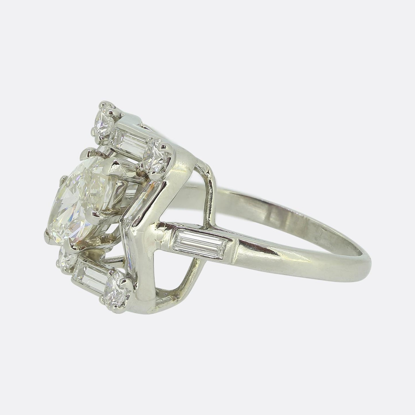 Vintage Monture Cartier Marquise Diamond Cluster Ring