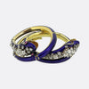 Victorian Old Cut Diamond Ruby and Enamel Snake Bangle Set
