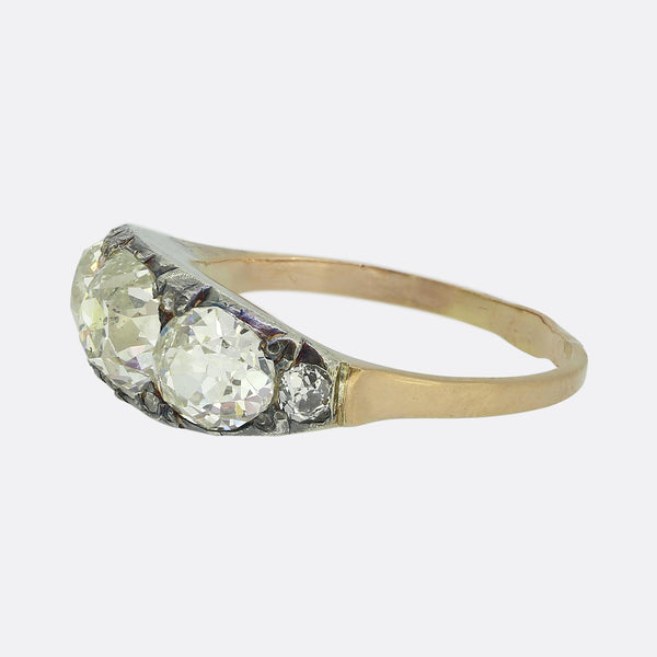 Victorian Old Cut Diamond Three-Stone Ring