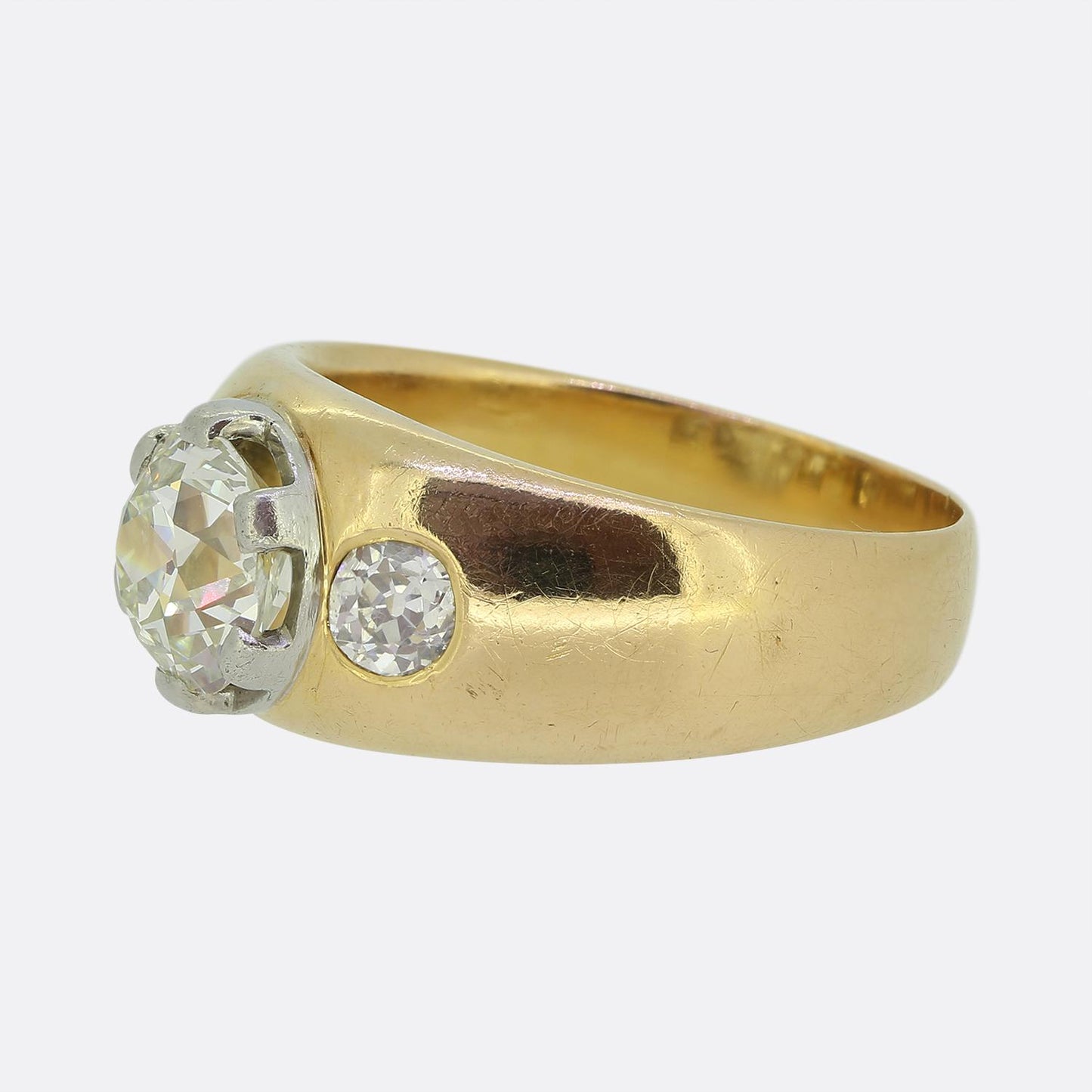 Edwardian 2.00 Carat Diamond Three-Stone Ring