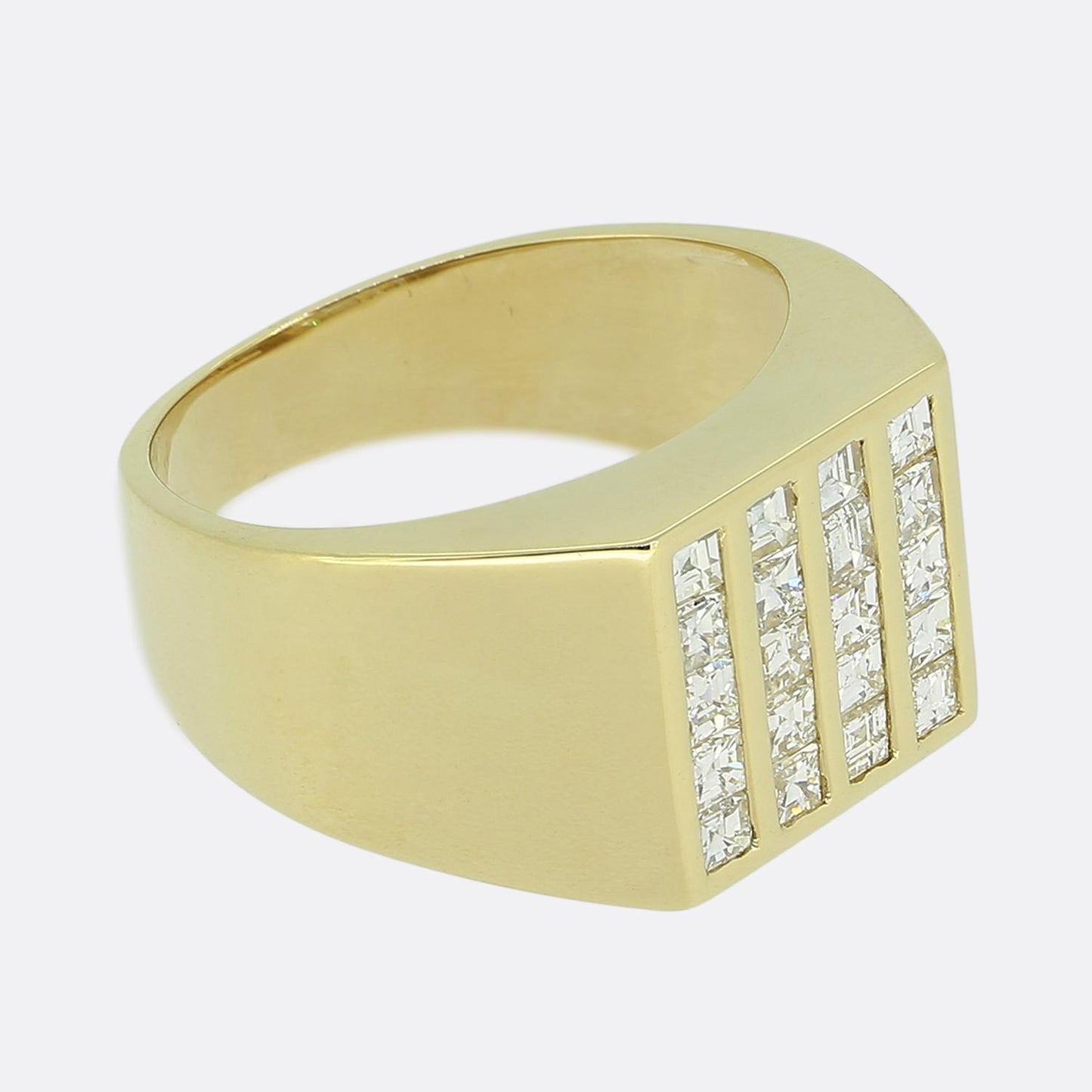 Vintage 1.20 Carat Carré Cut Diamond Signet Ring
