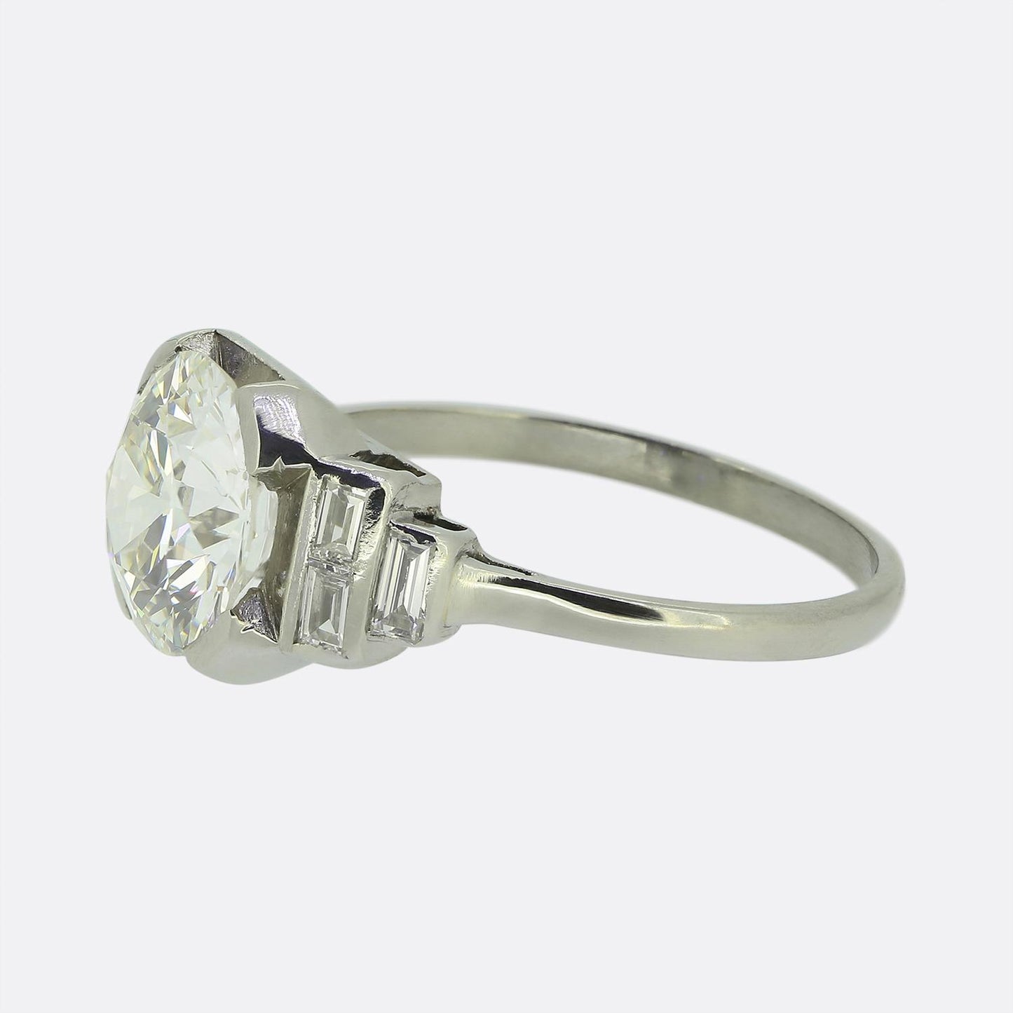 Art Deco 2.37 Carat Diamond Engagement Ring