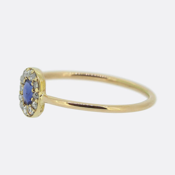 Antique Sapphire and Diamond Halo Ring – The Vintage Jeweller
