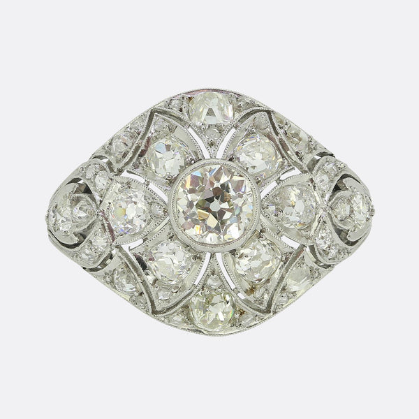 Art Deco Diamond Bombe Ring