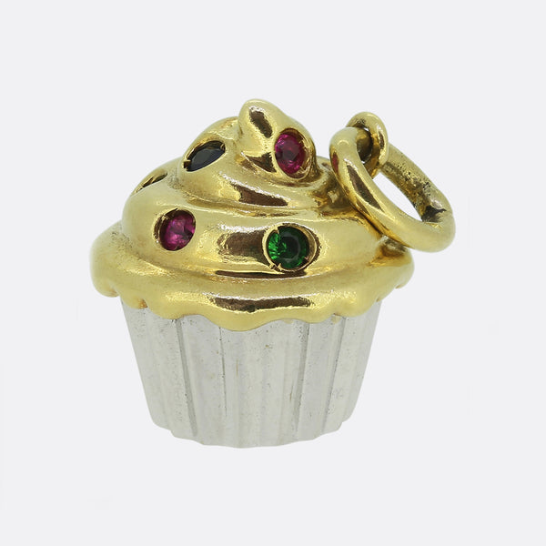 Tiffany & Co. Ruby Sapphire Emerald Cupcake Charm Pendant