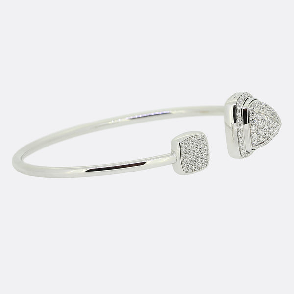 Fred Paris Diamond and Chalcedony Interchangeable Bangle