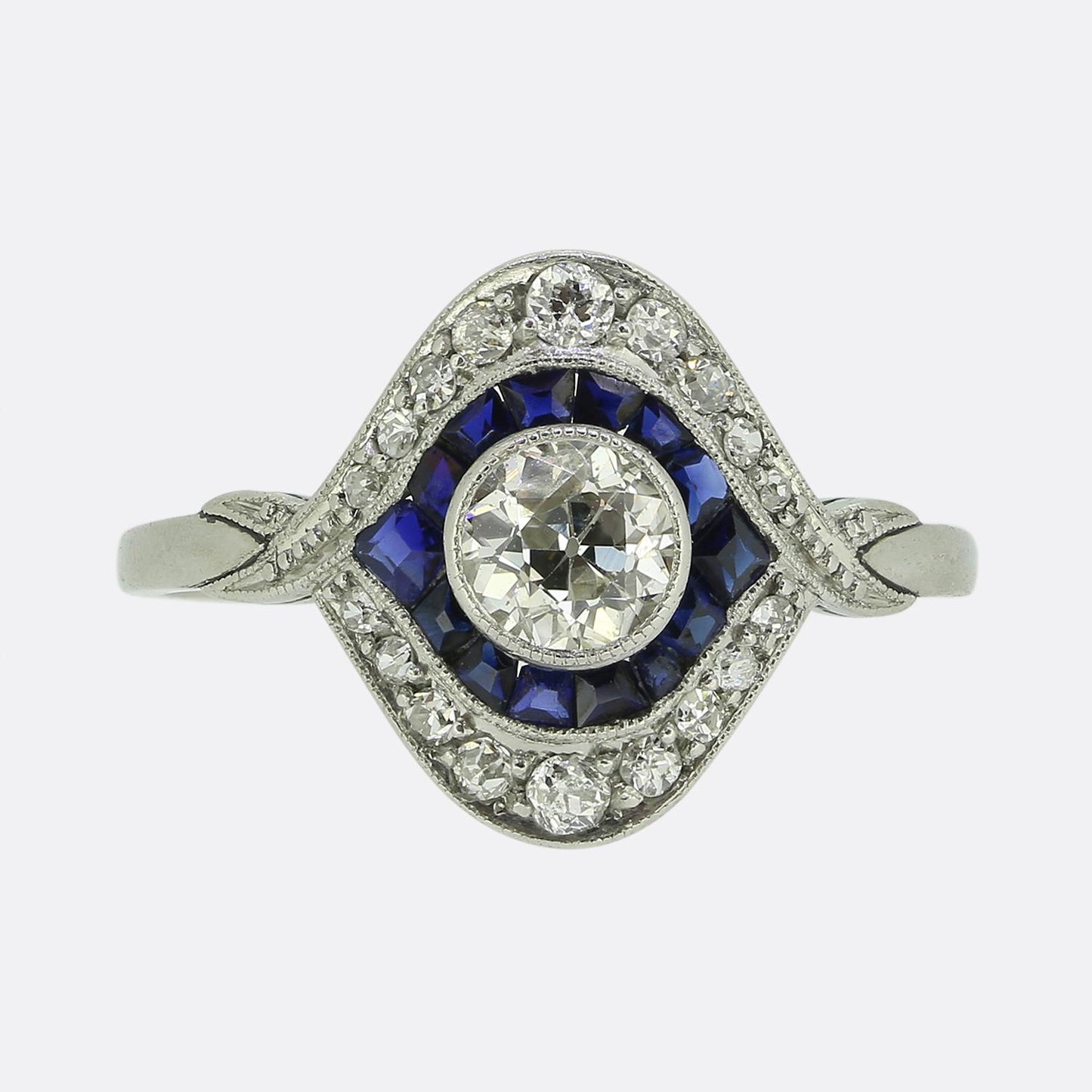 Art Deco Sapphire and Diamond Ring