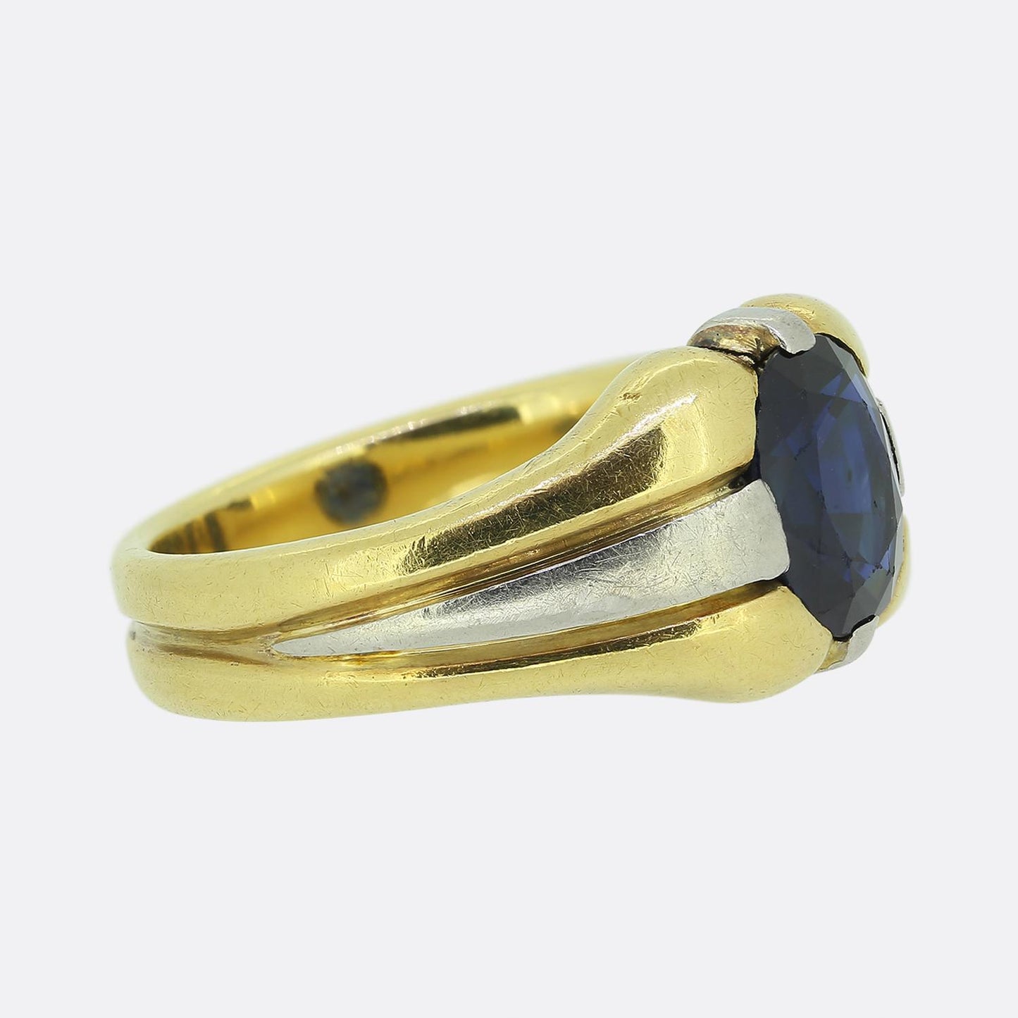 Vintage French Sapphire Single Stone Ring