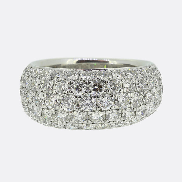 2.70 Carat Round Brilliant Cut Pavé Set Diamond Ring