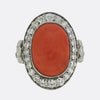 Art Deco Style Coral and Diamond Ring