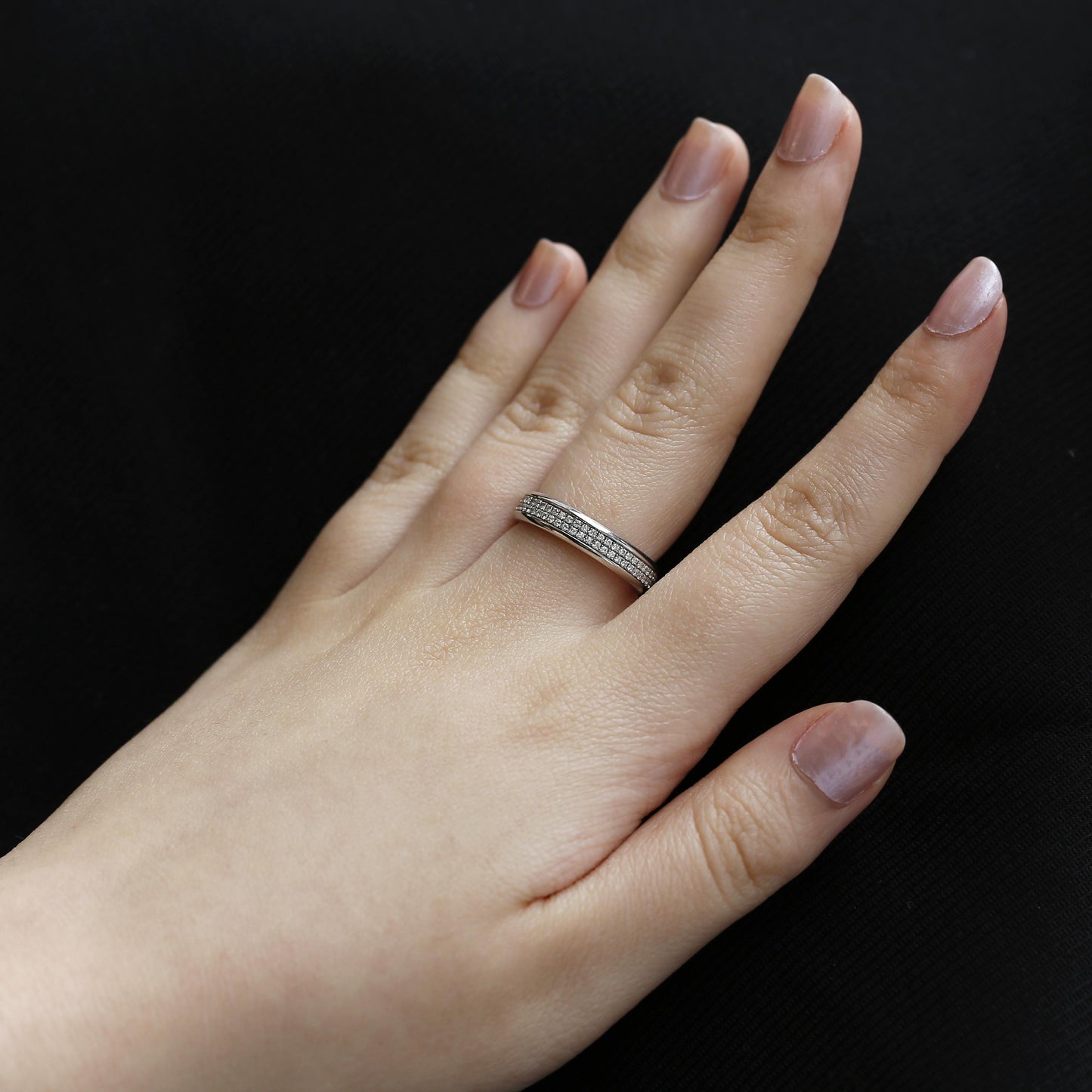 0.75 Carat Two-Row Diamond Eternity Band Ring Size N (54)