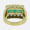 Vintage Emerald and Diamond Three-Row Ring