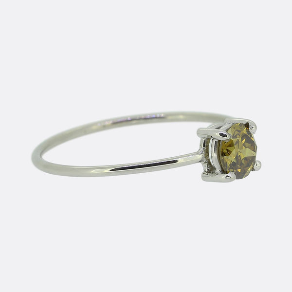 Antique 0.36 Carat Fancy Yellow Diamond Ring