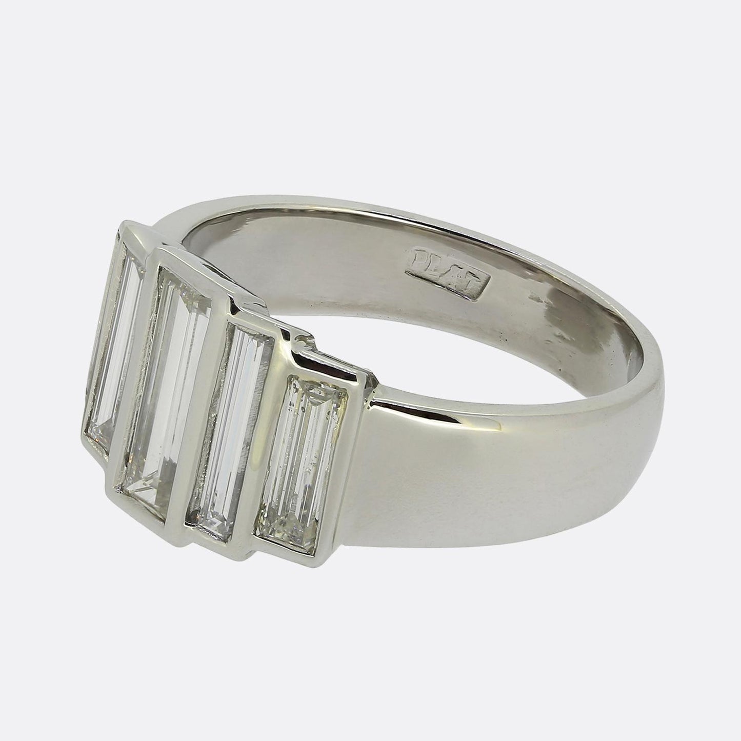 Baguette-Cut Diamond Five-Stone Ring