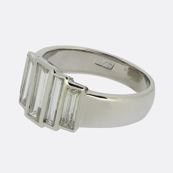 Baguette-Cut Diamond Five-Stone Ring