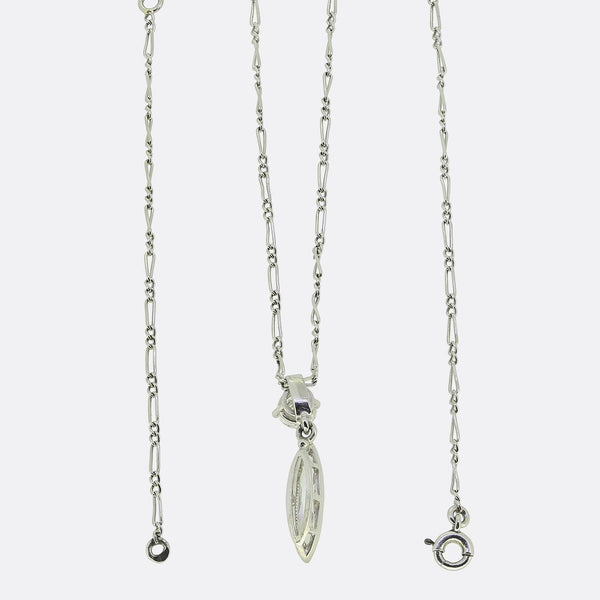 Art Deco Marquise Cut Diamond Necklace