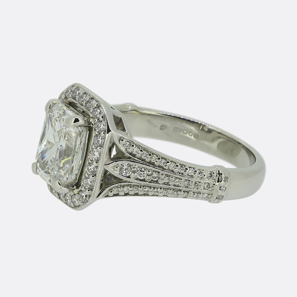 2.01 Carat Radiant Cut Diamond Engagement Ring