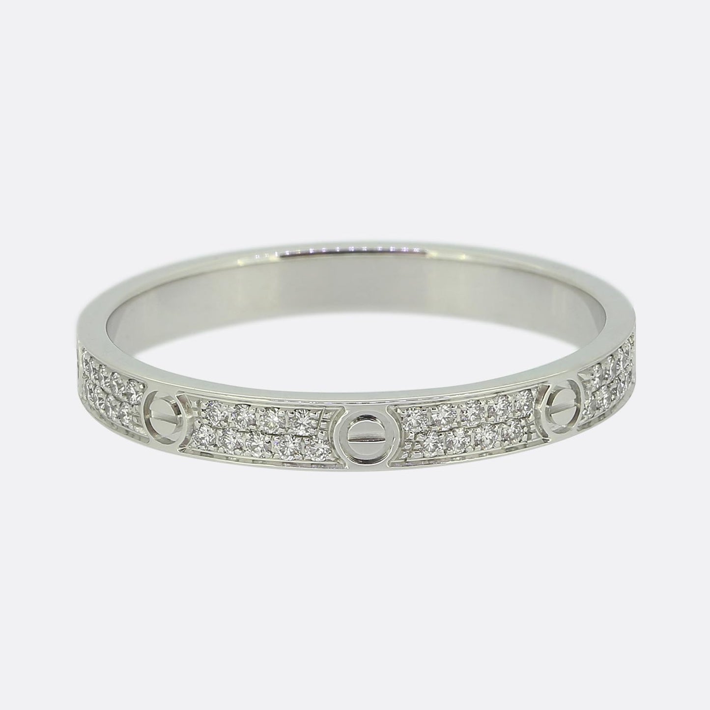 Cartier Mini Model Diamond Paved Love Ring Size N (54)